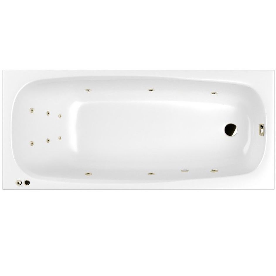 Ванна гидромассажная Whitecross Layla LINE 0102.180080.100.LINE.BR 180x80 (белый глянцевый, бронза), каркас, слив-перелив